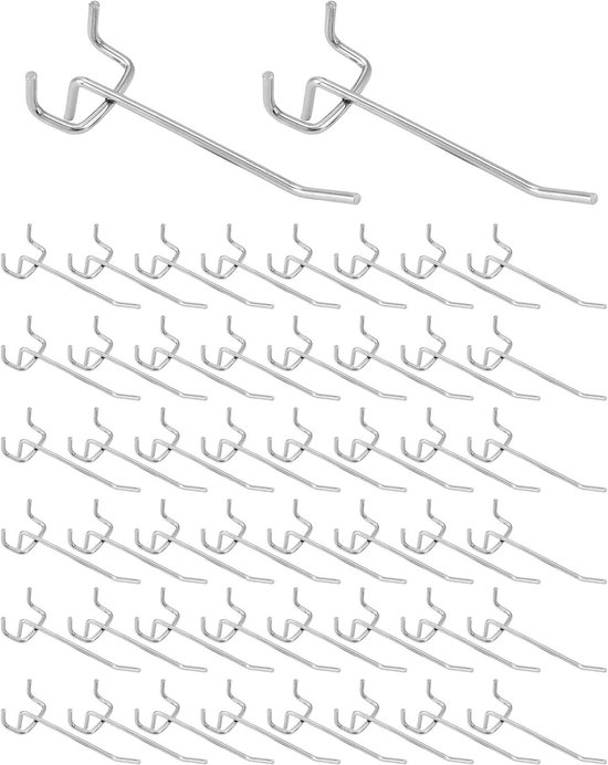 50 Stuks Ophangbordhaken 10 cm voor Gereedschapswand,Verkoopdisplays, Prikbord,Pegboard Haak voor Supermarktplanken,Supermarktschappen, Bouwmarkten, Rekken, Werkplaatsen, Garage, Gereedschapshouders