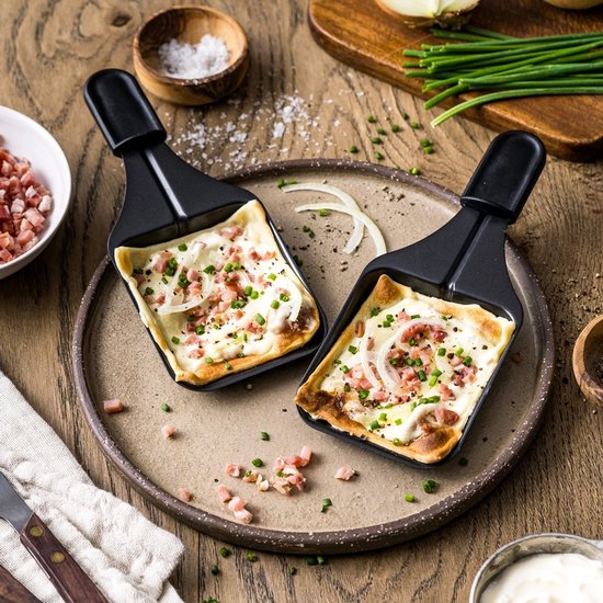 Rommelsbacher Raclettegrill RCC 1500 Mode - Gourmetset voor 8 personen - luxe raclette met omkeerbare grillplaat - antiaanbaklaag - inclusief pannetjes en spatels - 1500W - XXL snoer — afbeelding 5