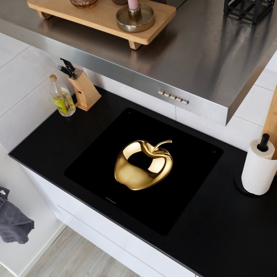 KitchenYeah® Protection plaque induction 60x52 cm - Apple - Or - Chrome - Noir - Protege plaque de cuisson - Couvre plaque induction - Protecteur d'induction - Cuisine