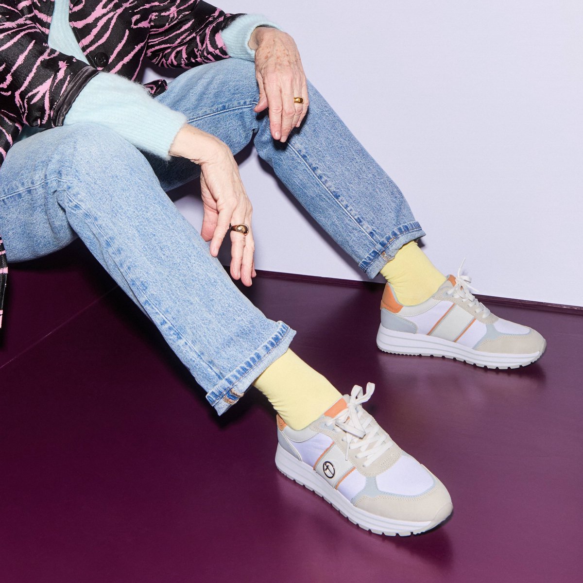 Tamaris Essentials Sneakers beige Textiel