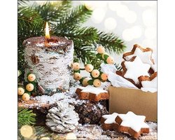 Lunch Servetten Birchwooden Candle - Ambiente - 33x33 cm