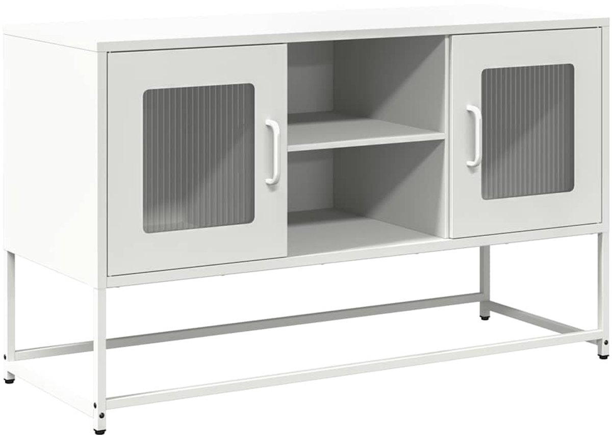 vidaXL - Tv-meubel - 100,5x39x60,5 - cm - staal - wit