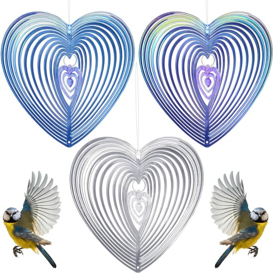 Dsscvnef Décoration Pack Spirale Patio Réfléchissante Pour Oiseaux 12 Tiges En R Pulsives Pour Et Jardin