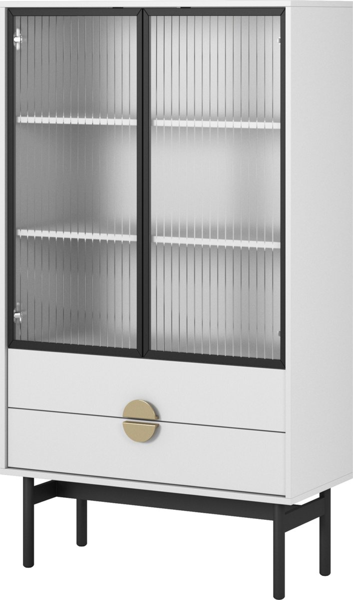 Selsey Laag Vitrine Stoon - 3 planken - wit