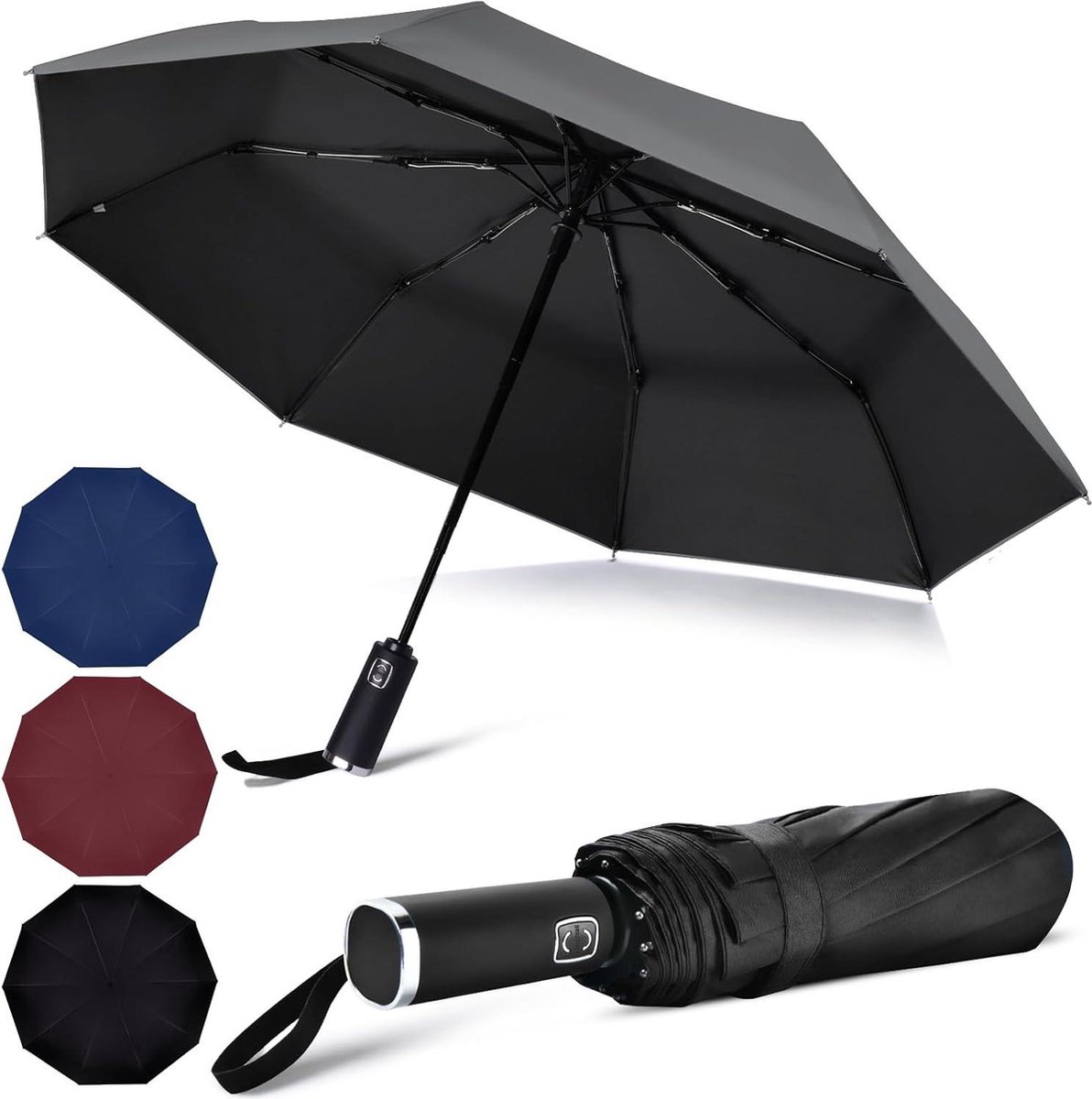 Opvouwbare Stormvaste Mini Paraplu met UV-bescherming voor Zon en Regen .