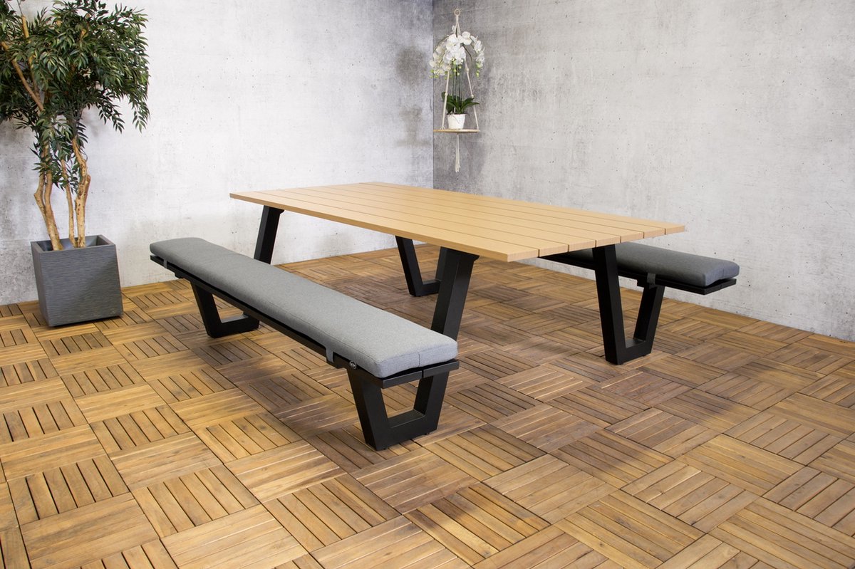 Sens-Line Lorenzo Picknicktafel 220cm - Bruin - Aluminium