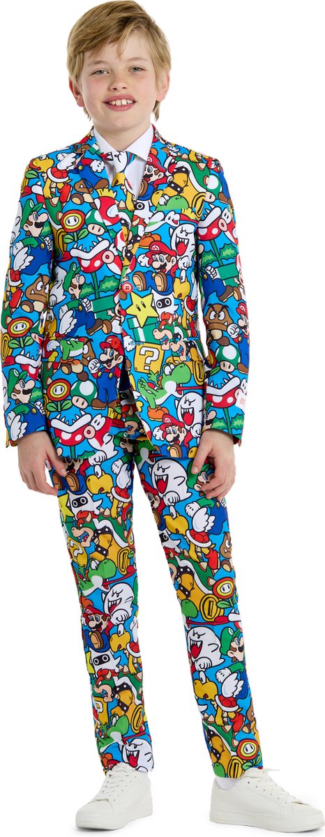 OppoSuits - Super Mario™ - Tiener Jongens Pak - Nintendo Kostuum - Carnavalskleding - Maat EU146/152