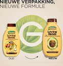 Vergelijking van oude en nieuwe verpakking Garnier Loving Blends Intens Voedende Shampoo Avocado Olie & Shea Boter.