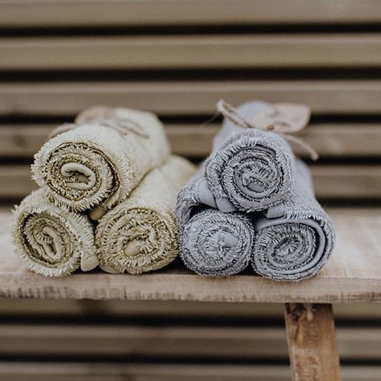 Timboo badcape - hooded towel - Feather grey van Timboo — afbeelding 4