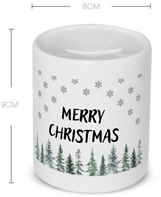 Akyol - Tirelire Joyeux Noël Sapins de Noël - Noël - Tasse de Noël - Hiver - Noël - Noël - Cadeau de Noël - Capacité 350 ML