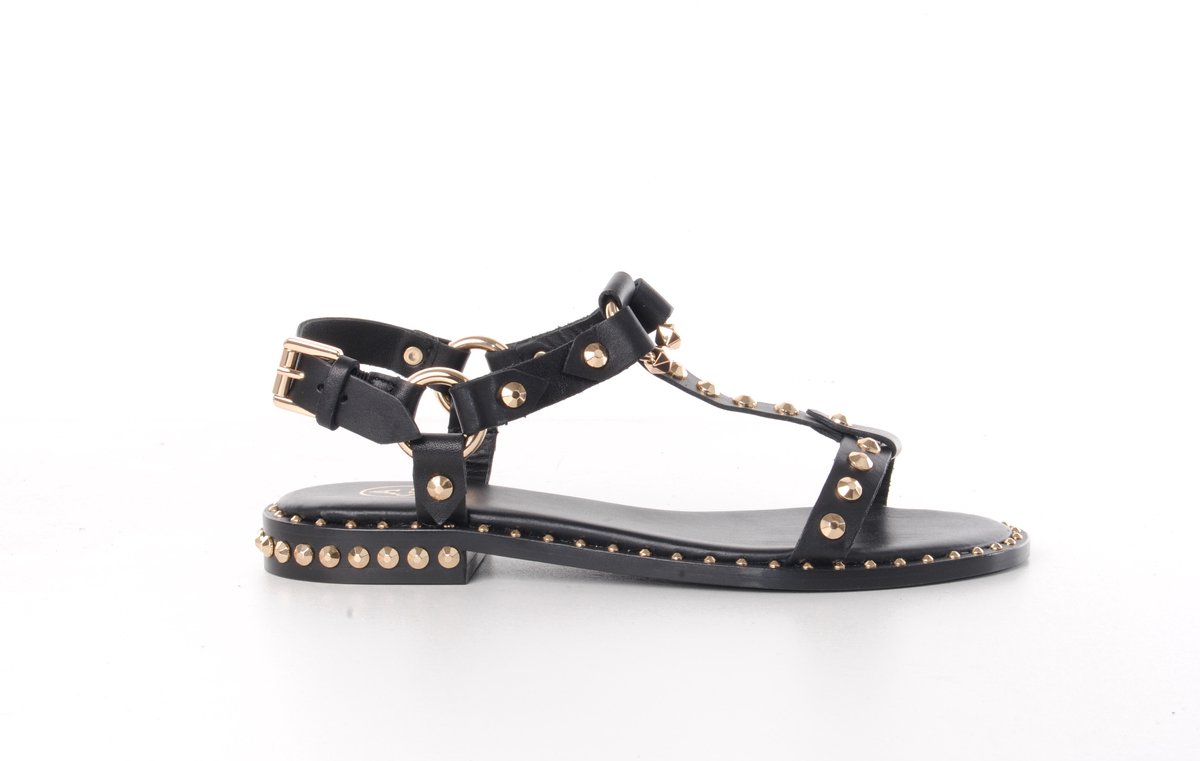 Ash Italia dames sandaal Patsy in zwart leder met studs