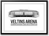 Veltins Arena poster | wanddecoratie Schalke 04 stadion zwart wit poster | Liggend 70 x 50 cm