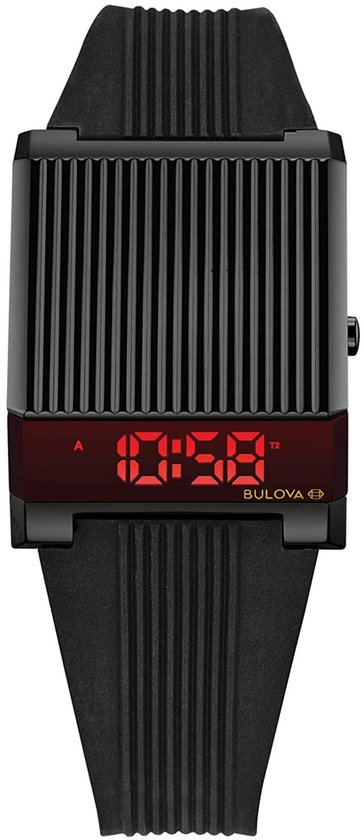 Bulova Computron 98C135 Horloge - Rubber - Zwart - Ø 33 mm