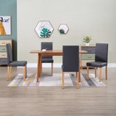 Decoways - Eetkamerstoelen 4 st kunstleer grijs