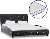 Decoways - Bed met traagschuim matras kunstleer zwart 120x200 cm