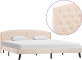 Decoways - Bedframe stof crème 180x200 cm