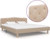 Decoways - Bedframe stof beige 160x200 cm