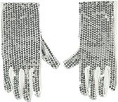 Apollo - Glitter handschoenen - Wit - One size - Micheal Jackson handschoen - Popster glitter handschoen - Carnaval - Stoffen handschoen - Carnaval
