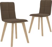 Decoways - Eetkamerstoelen 2 stuks stof bruin