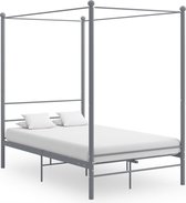 Decoways - Hemelbedframe metaal grijs 120x200 cm