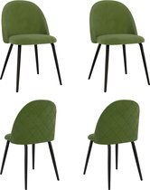 Decoways - Eetkamerstoelen 4 st stof groen