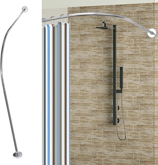 Friick Douchegordijnstang Hoek Uitschuifbaar Gebogen Rails Douche
