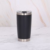 Koffiebeker Voor Onderweg - 600 ML - Zwart -  Koffie To Go - Thermo - Isoleerbeker - Thermosbeker - Isoleerfles
