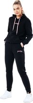 Justhype Scribble Tracksuit WWSET004, Vrouwen, Zwart, Trainingspak, maat: 40