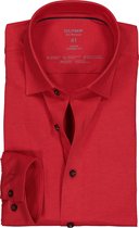 OLYMP Luxor modern fit overhemd 24/7 - rood tricot - Strijkvriendelijk - Boordmaat: 46
