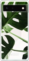 6F hoesje - geschikt voor Google Pixel 6 -  Transparant TPU Case - Tropical Plants #ffffff