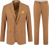 GENTS | Kostuum linnenlook roestbruin Maat 50