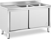 Royal Catering Wastafel kast - 2 Basin - Royal Catering - roestvrij staal - 500 x 400 x 300 mm