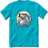 Vissen T-Shirt | Grappig Verjaardag Vis Hobby Cadeau Shirt | Dames - Heren - Unisex | Tshirt Hengelsport Kleding Kado - Blauw - 3XL
