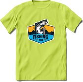 Fishing - Vissen T-Shirt | Grappig Verjaardag Vis Hobby Cadeau Shirt | Dames - Heren - Unisex | Tshirt Hengelsport Kleding Kado - Groen - M