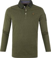 PME Legend - Longsleeve Polo Donkergroen - XL - Modern-fit