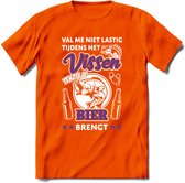 Val Me Niet Lastig Tijdens Het Vissen T-Shirt | Paars | Grappig Verjaardag Vis Hobby Cadeau Shirt | Dames - Heren - Unisex | Tshirt Hengelsport Kleding Kado - Oranje - 3XL