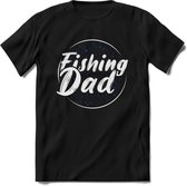 Fishing Dad - Vissen T-Shirt | Blauw | Grappig Verjaardag Vis Hobby Cadeau Shirt | Dames - Heren - Unisex | Tshirt Hengelsport Kleding Kado - Zwart - XL