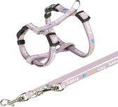 Trixie Junior puppytuig met riem - 23–34 cm/8 mm - 2 mtr riem - Lila