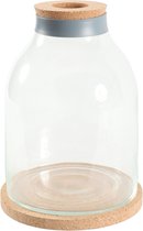 Zolux life bottle fles glas grijze rand met kurk
