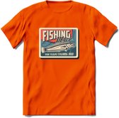 Vissen T-Shirt | Grappig Verjaardag Vis Hobby Cadeau Shirt | Dames - Heren - Unisex | Tshirt Hengelsport Kleding Kado - Oranje - L