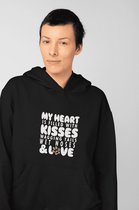 My Heart Is Filled With Wagging Tails Hoodie, Funny Hooded Sweatshirt For Dog Owners, Unisex Hoodies With Paw, Gift For Dog Lovers, D004-096B, S, Zwart