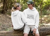 Blessed And Dog Obsessed Hoodie, Grappige Hooded Sweatshirt, Cadeau Voor Hondenliefhebbers, Unisex Sweatshirt, Hond Eigenaar Cadeau, D004-063W, 3XL, Wit