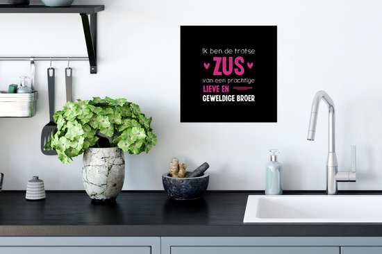 Affiche Sister - I am the proud sister - Brother - Citations - Proverbes - 30x30 cm