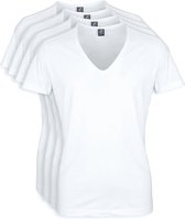 Suitable - Diepe V hals 2-Pack Stretch T-Shirt - Maat L - Slim-fit
