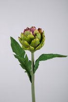 Kunsttak - Artichoke - topkwaliteit decoratie - 2 stuks - zijden vetplant- Paars - 60 cm hoog