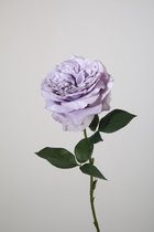 Kunstbloem - Engelse roos - topkwaliteit decoratie - 2 stuks - zijden bloem - Lila - 60 cm hoog