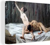 Canvas Schilderij Samson en Delia - schilderij van Max Liebermann - 40x30 cm - Wanddecoratie