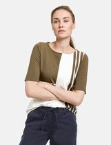 GERRY WEBER Dames Shirt met gepatchte look, organic cotton