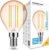 Modee Lighting - LED Filament lamp E14 - G45 - 4W vervangt 33W - 1800K zeer warm wit licht