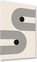 Akoestische panelen - Geluidsisolatie - Akoestische wandpanelen - Akoestisch schilderij AcousticBudget® - paneel met grafisch element - design 21 - 70x50 - Wanddecoratie - woonkame